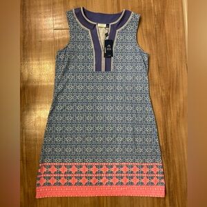Talbots NWT Blue and Pink Patterned Sleeveless Dress